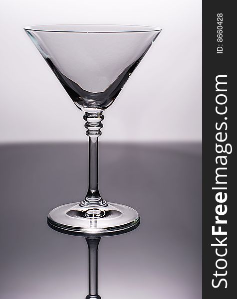 Martini glass close-up, isolated