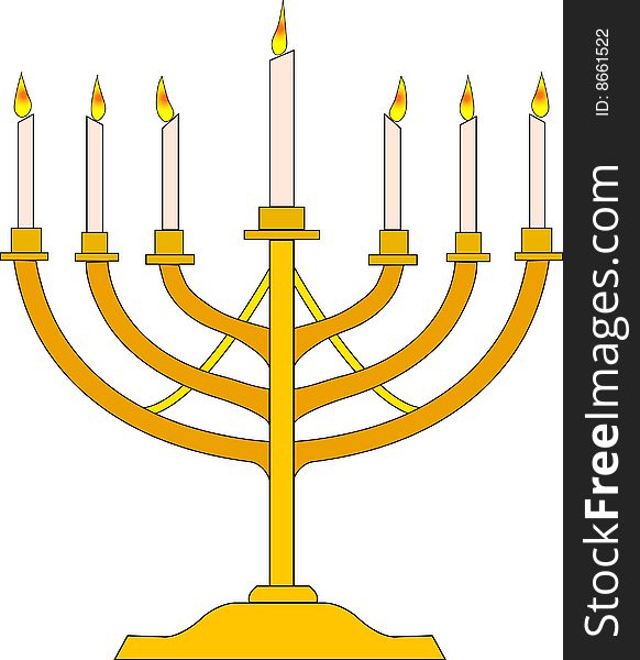 Menorah (seven-branched candelabrum) symbol. Menorah (seven-branched candelabrum) symbol.