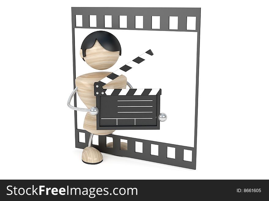 Film industry, conception in white background