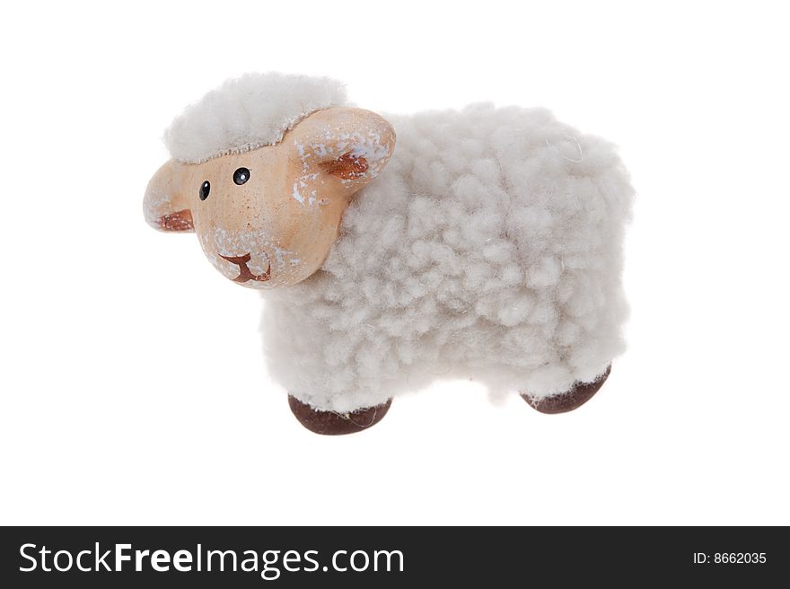 Cute sheep toy isolated