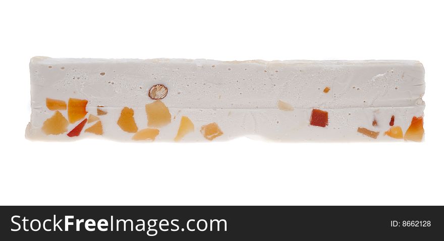 Delicious nougat isolated on a white background