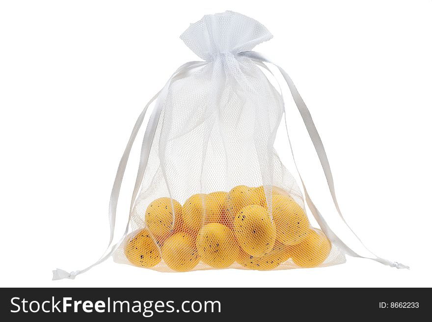 Bag of eggs isolated on a white background