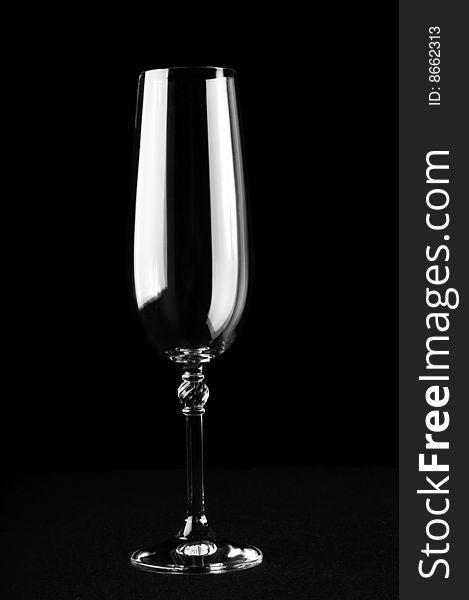 Glass for wine isolated on a black background