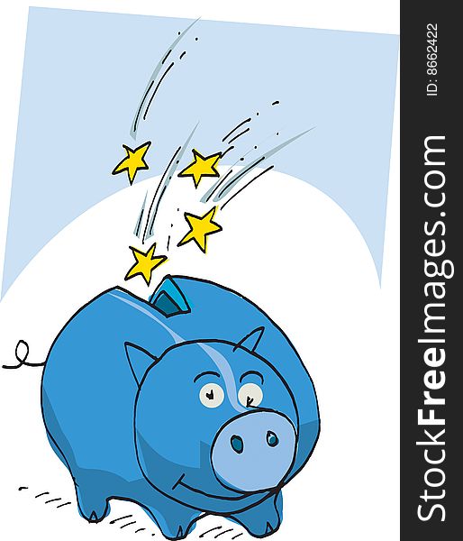 Blue money box - piggy save