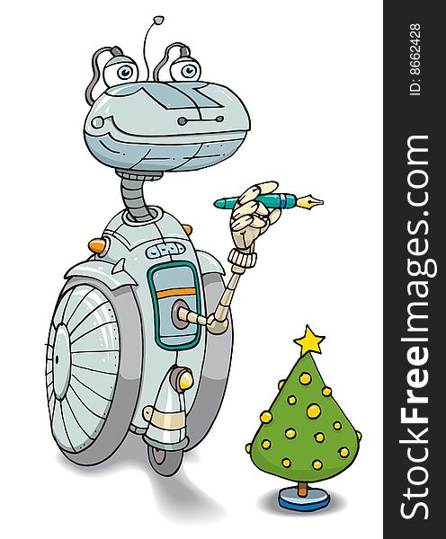 Smile robot and christmas tree