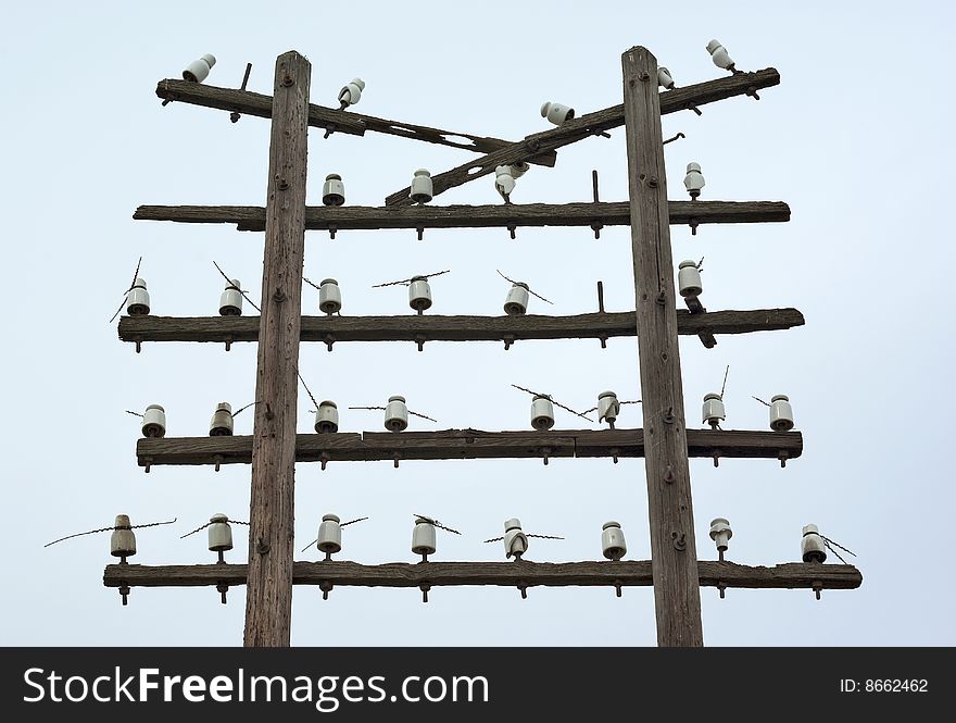 Detail of ruined electrical post without a wires. Detail of ruined electrical post without a wires