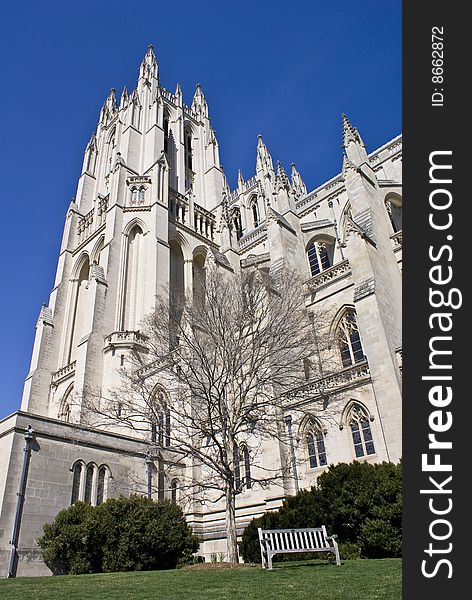 National cathedral in Washington DC captured on a sunny spring day. National cathedral in Washington DC captured on a sunny spring day.