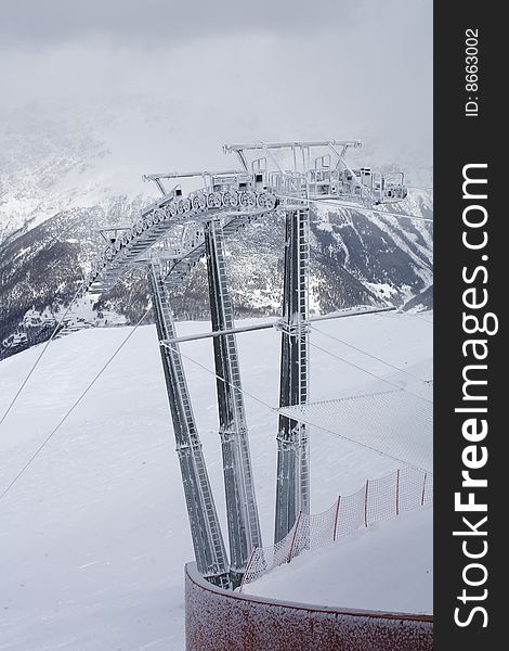 End station of ski lift in Bormio Italy