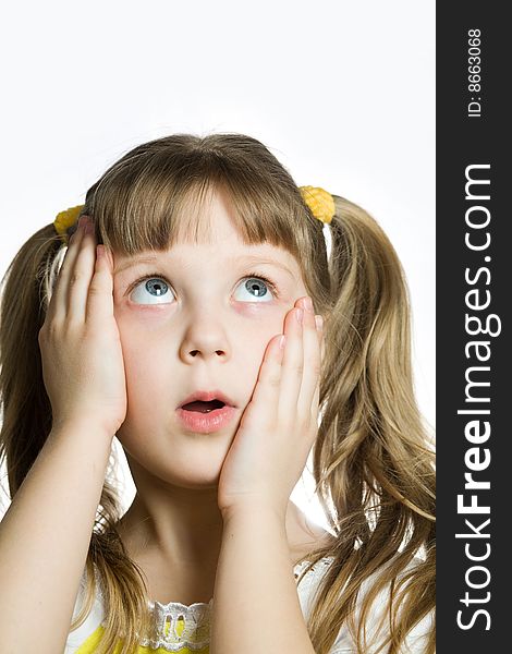 Stock photo: an image of little surprised girl