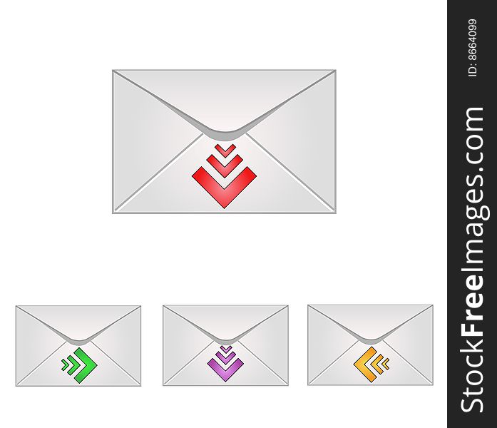 Email icons with arrows. Vector.