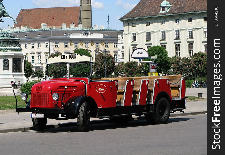 Old touristic bus in Vienna (Austria). Old touristic bus in Vienna (Austria)