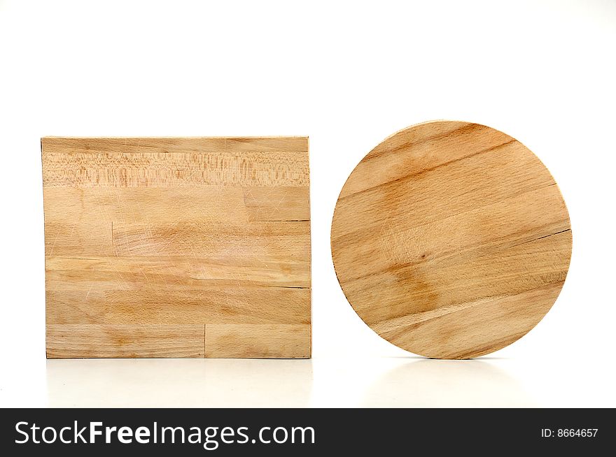 Two chopping boards on white background