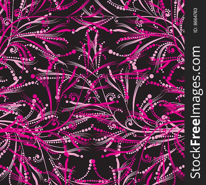 The vector illustration contains the image of pink floral pattern