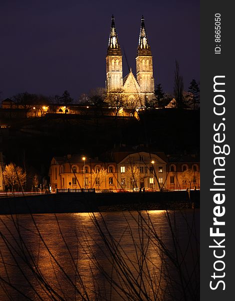 Vysehrad - the Castle on the heights at night