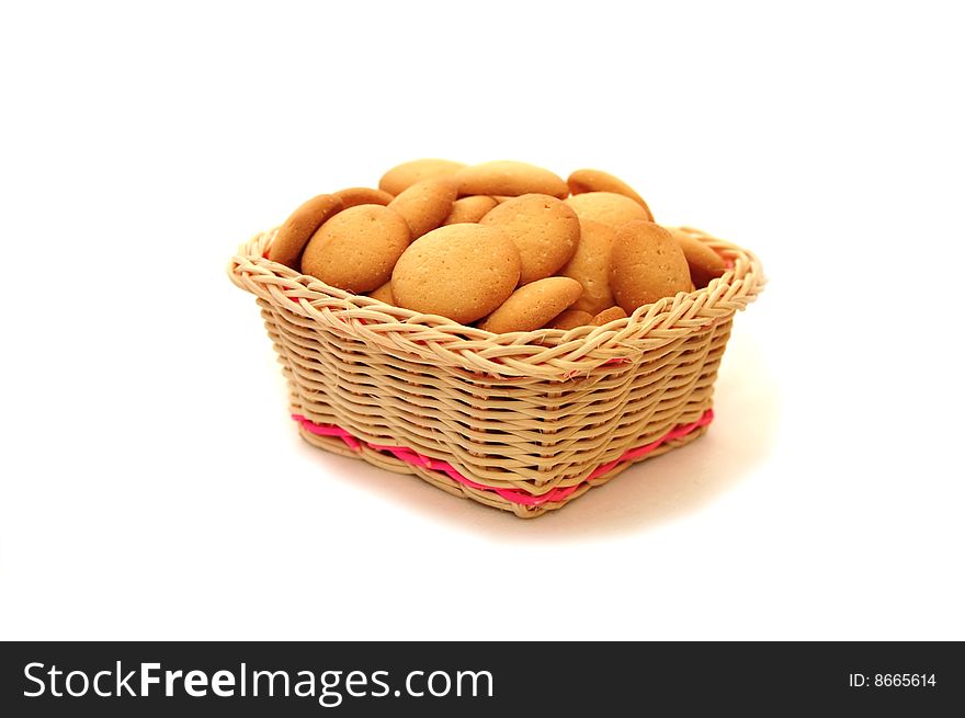 Cookies in a vase isolated white background