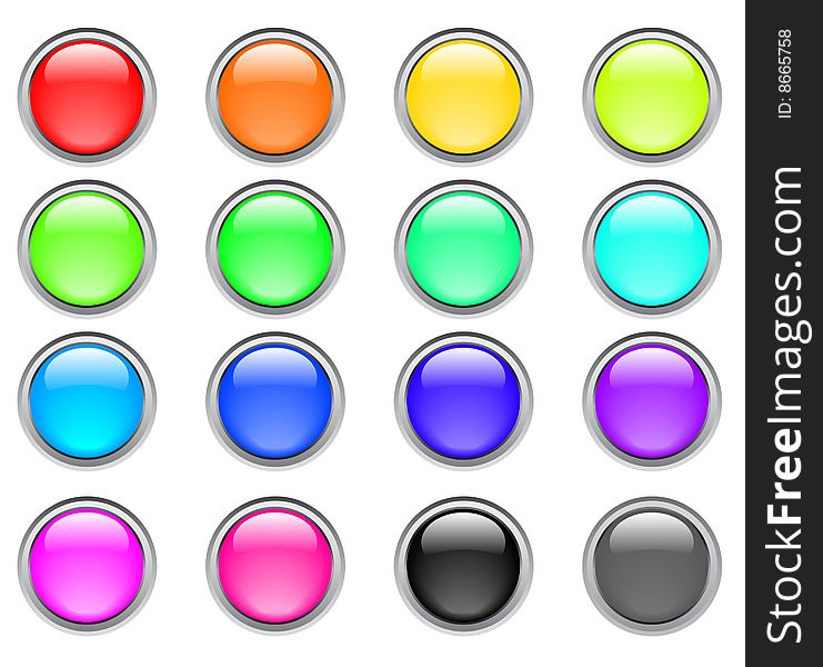 Many color shiny web buttons. Many color shiny web buttons