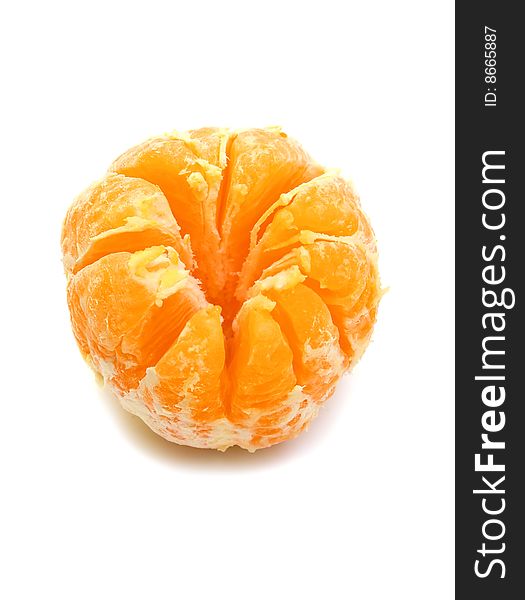 Orange healthy mandarin isolated on white background