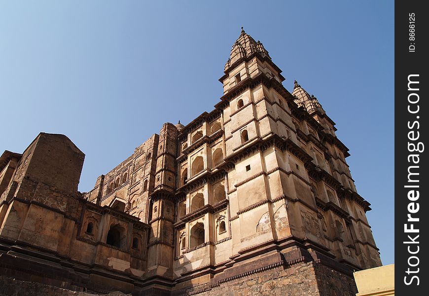 Palace in Orcha, Madhya Pradesh, India.