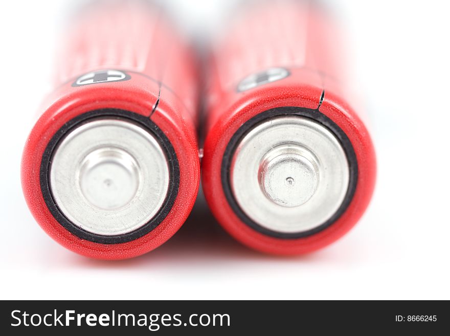 Red battery isolated on a white