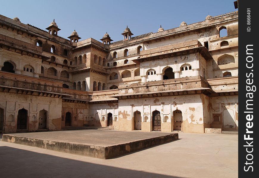 Palace in Orcha, Madhya Pradesh, India.