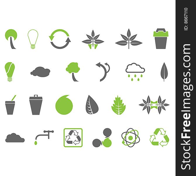 Set of 24 environmental designer elements buttons graphics and icons. Set of 24 environmental designer elements buttons graphics and icons