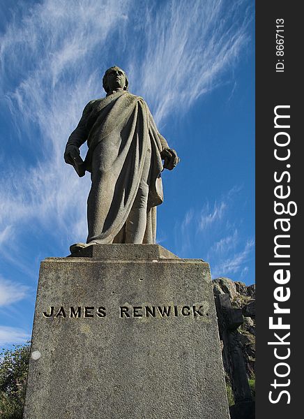 Monument to the Covenanter field preacher James Renwick in Stirling Valley cemetery. Monument to the Covenanter field preacher James Renwick in Stirling Valley cemetery.