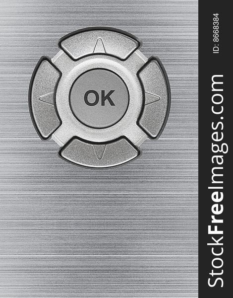 Button ok and metal texture, abstract technology background