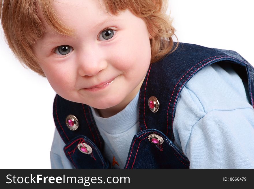 Portrait of adorable red-haired baby. Portrait of adorable red-haired baby