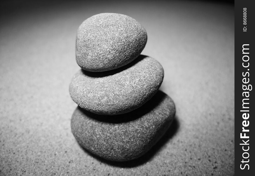 Stack of balanced stones on the sand. Stack of balanced stones on the sand