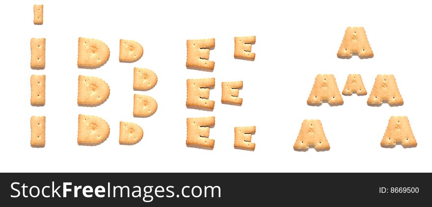 The word idea made of cookies