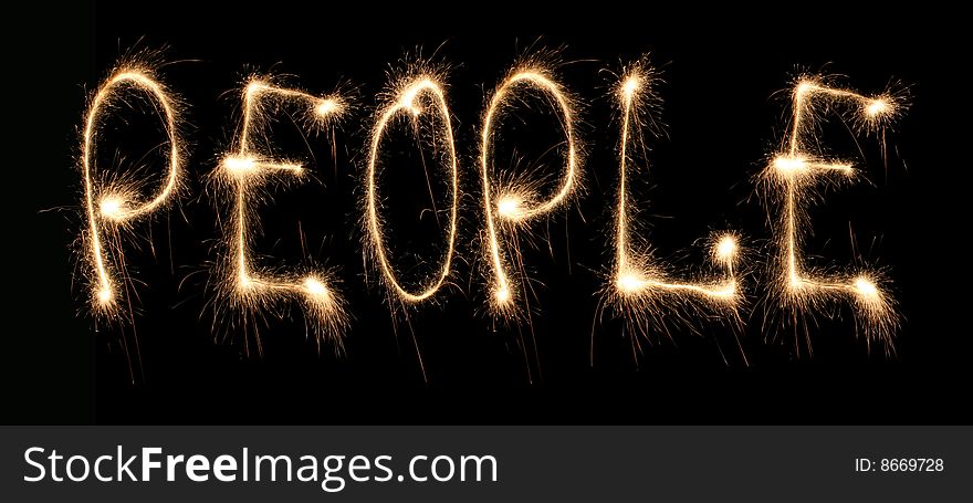 Word people written sparkler