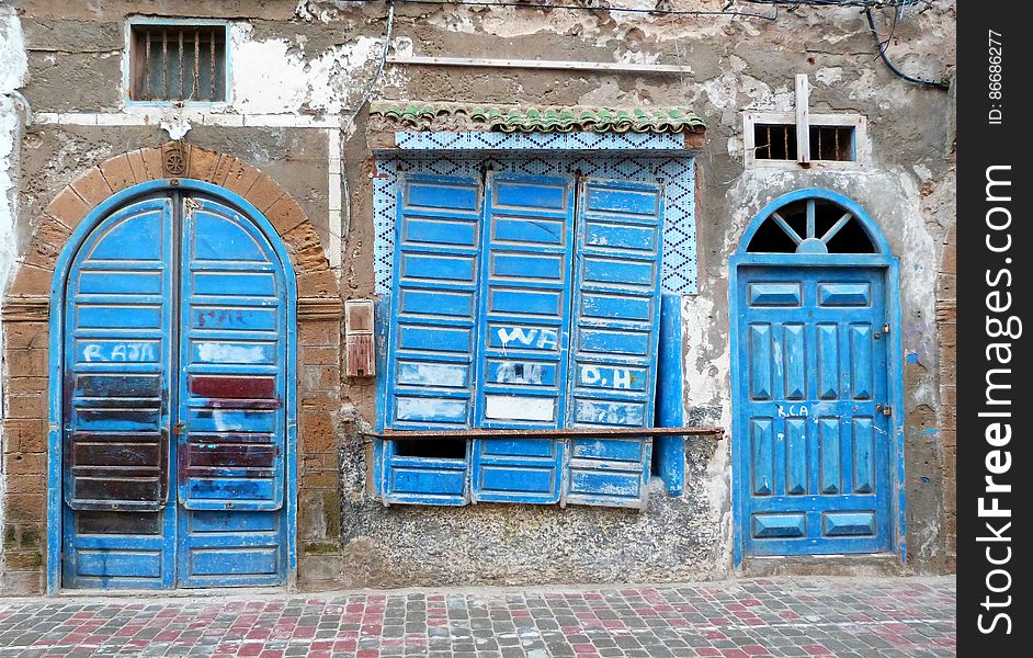 Most doors and windows are blue in Essaouira. - Morocco January 2014. Went to visit my grandma in Essauouira for the 2nd time since she moved there. Had a great time!. Most doors and windows are blue in Essaouira. - Morocco January 2014. Went to visit my grandma in Essauouira for the 2nd time since she moved there. Had a great time!