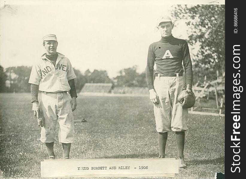 Phillips Academy Baseball players: Young Burdett and Riley, 1908