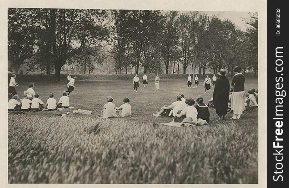 Softball game at Abbot Academy, 1921