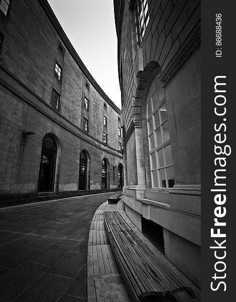 Here is a photograph taken from the side of Manchester Central Library. Located in Manchester, Greater Manchester, England, UK.
