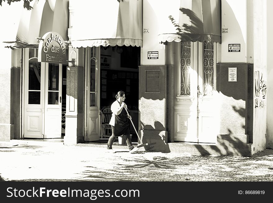 Building, White, Black, Infrastructure, Human, Door