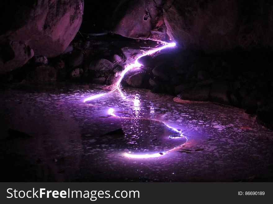 Pond With Purple Light