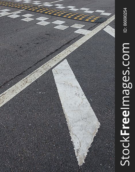 Zebra Crossing, Road Surface, Black, Asphalt