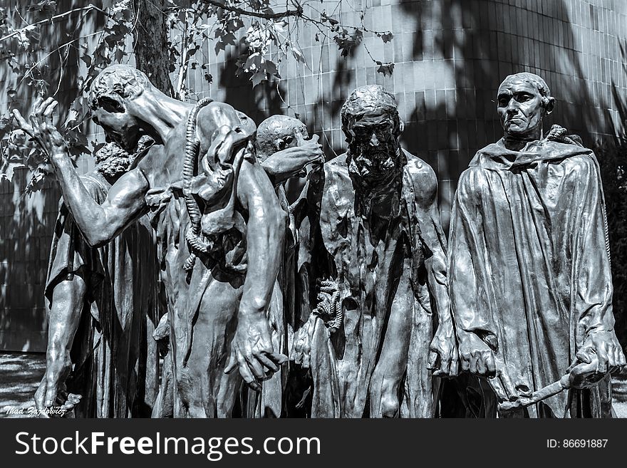 This cast of &quot;The Burghers of Calais&quot; by Auguste Rodin is at the Norton Simon Museum in Pasadena, California. Cast in 1968, it represents the burghers of the city of Calais capitulating after a long siege by the English during the Hundred Years War. The original is in Calais, France. Canon EOS 5D Mark III www.wikiwand.com/en/The_Burghers_of_Calais