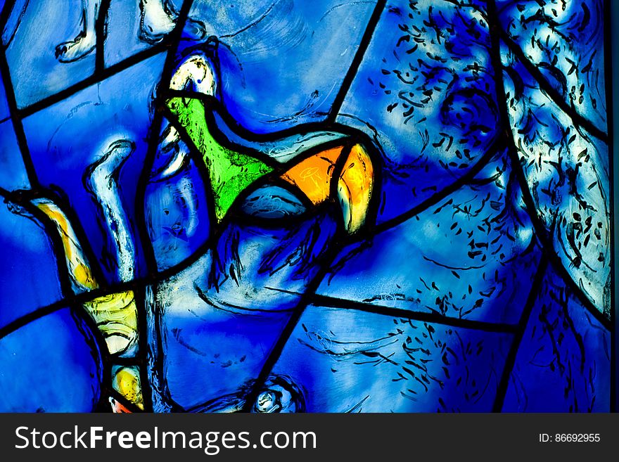Detail of Chagall stained glass windows in the Art Institute of Chicago -- one of the world&#x27;s premier art museums. Detail of Chagall stained glass windows in the Art Institute of Chicago -- one of the world&#x27;s premier art museums.
