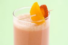 Delicious Strawberry Orange Banana Milkshake Royalty Free Stock Images