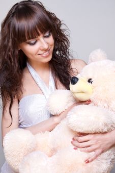 Beautiful Girl With A Teddy Bear Stock Images Beautiful Girl With A Teddy Bear Stock Images
