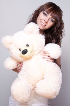 Beautiful Girl With A Teddy Bear Royalty Free Stock Image Beautiful Girl With A Teddy Bear Royalty Free Stock Image