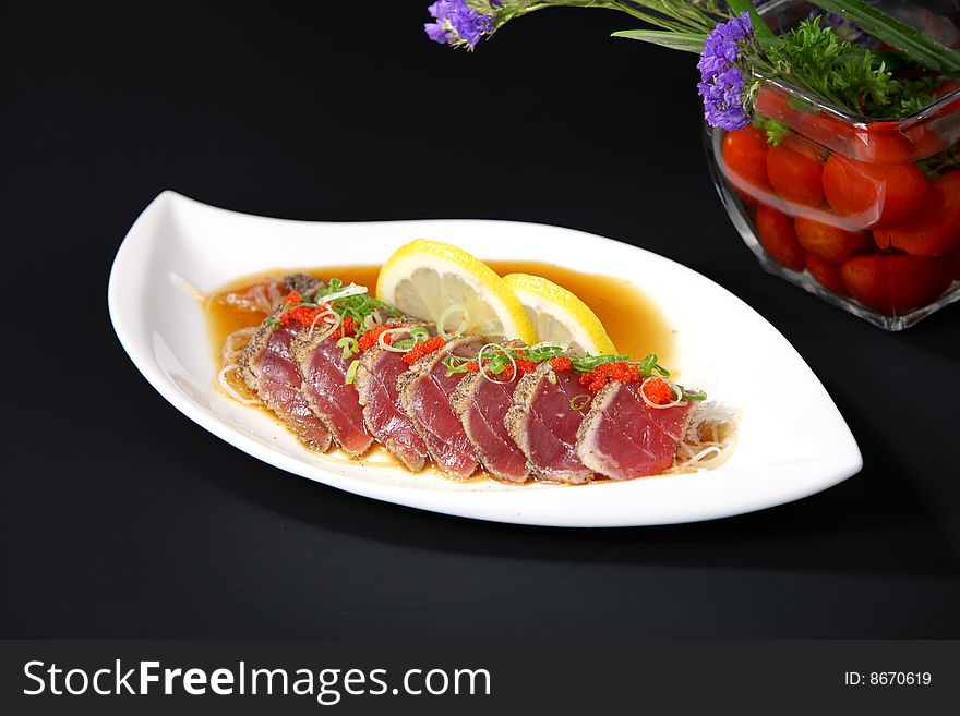 Tuna grilled with pepper