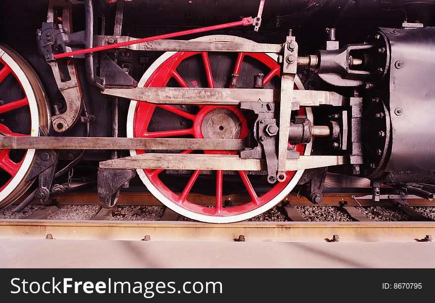 Taken with medium format film. Antique engine of a retired locomotive.