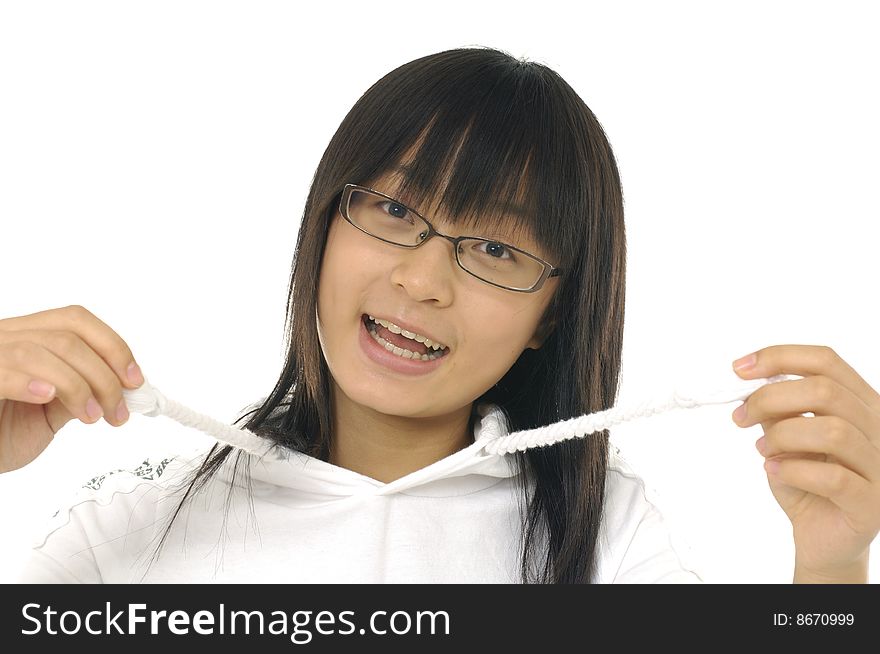 Portrait of pretty young Asian girl