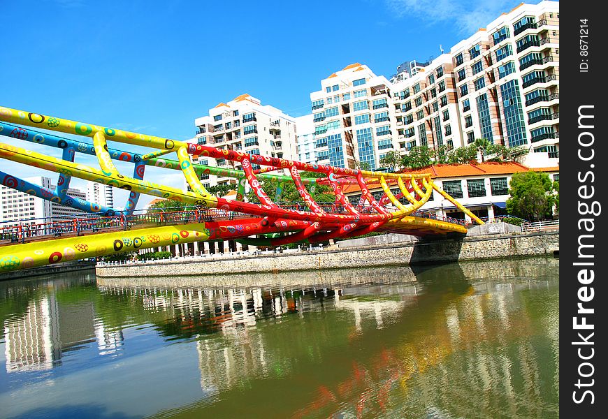 A colourful iron railling on Singapor river. A colourful iron railling on Singapor river