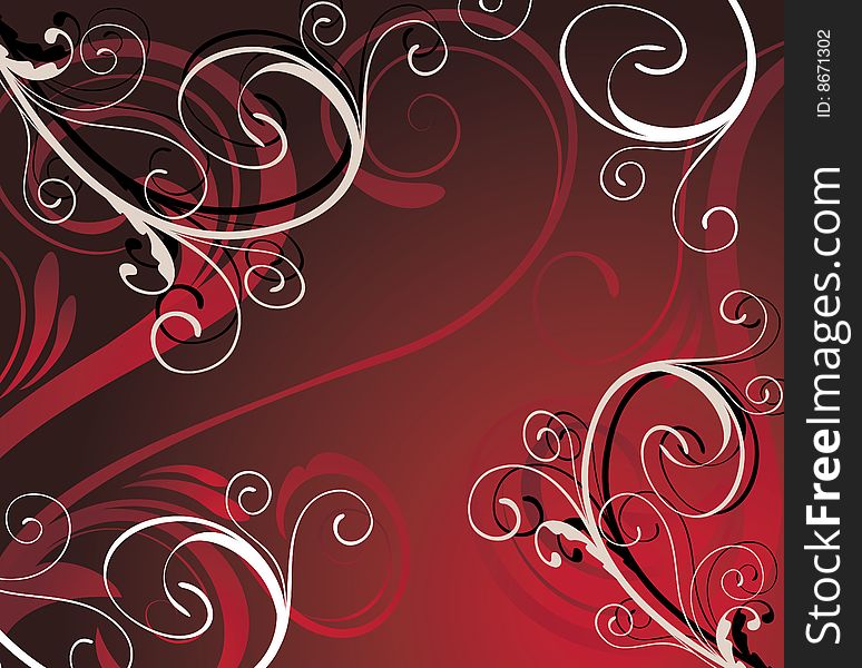 Abstract Red Floral Pattern