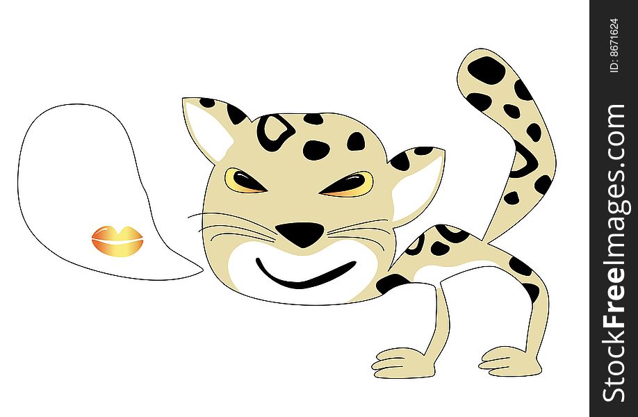 Cartoon picture with merry jaguar. Cartoon picture with merry jaguar