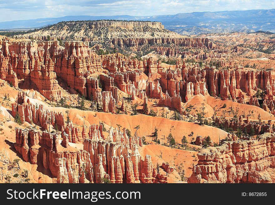 View of the Bryce Canyon NP. View of the Bryce Canyon NP
